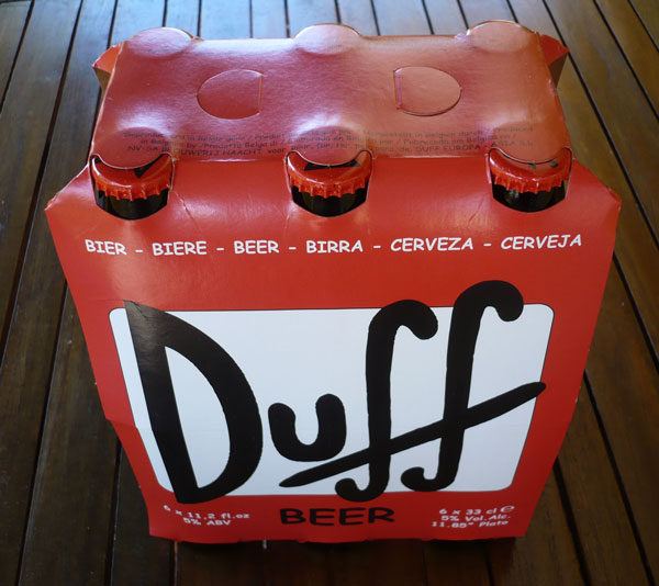 Scatola di cartone da 6 della birra Duff